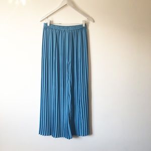 MICHAEL KORS BLUE PLEATED MAXI SKIRT